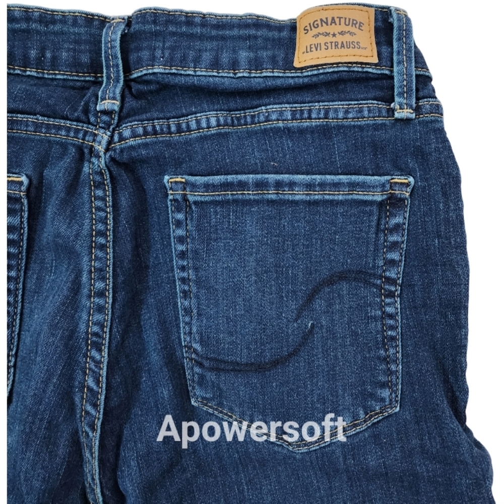 Levi Straus Mid Rise Slim Dark Blue Jeans - Picture 5 of 5